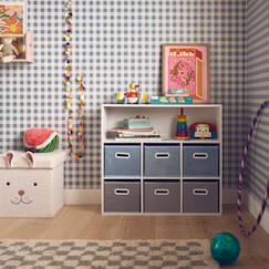 Chambre et rangement-Meuble de rangement pour enfant camille avec 7 compartiments et 6 paniers en velours