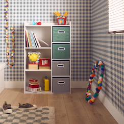 Chambre et rangement-Meuble de rangement pour enfant pratique avec 7 compartiments et 4 paniers en velours
