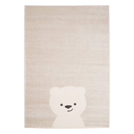 Tapis enfant beige / crème, tapis intérieur petit ourson, poils ras, tapis frisé très doux Beige 2 - vertbaudet enfant 