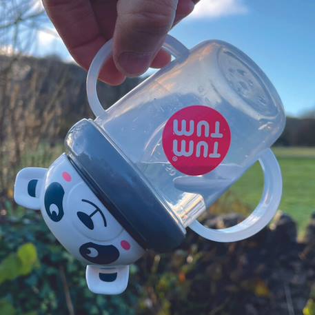 Tasse anti fuite + paille lestée panda - v3 Gris 5 - vertbaudet enfant 