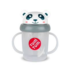 Puériculture-Tasse anti fuite + paille lestée panda - v3