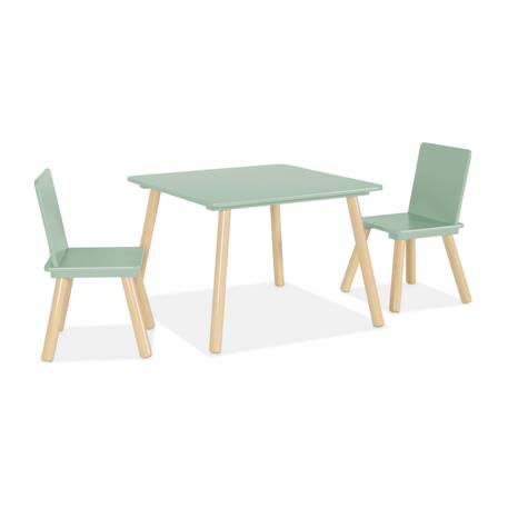 Table carrée enfant bois de pin 2 assises - judith Blanc+Rose+Vert+Vert olive 14 - vertbaudet enfant 