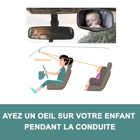 Miroir rétroviseur avant double fixations ezi mini Noir 3 - vertbaudet enfant 