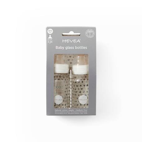 Lot de 2 biberons en verre 120ml Blanc 2 - vertbaudet enfant 