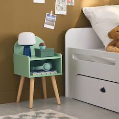 Chambre et rangement-Table de chevet chambre enfant, pieds en pin