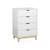 Commode blanche scandinave - floki - chiffonnier avec pieds en bois de sapin, 4 tiroirs, 60x40x90cm Blanc 2 - vertbaudet enfant 