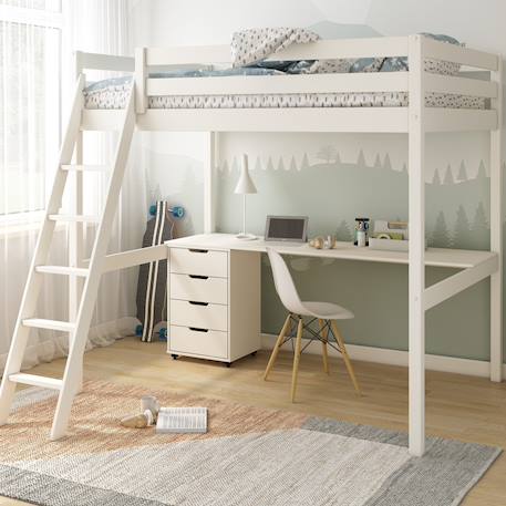 Lit mezzanine 2 places pin massif  isidore Blanc+Bois 5 - vertbaudet enfant 