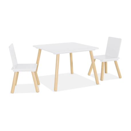 Table carrée enfant bois de pin 2 assises - judith Blanc+Rose+Vert+Vert olive 2 - vertbaudet enfant 