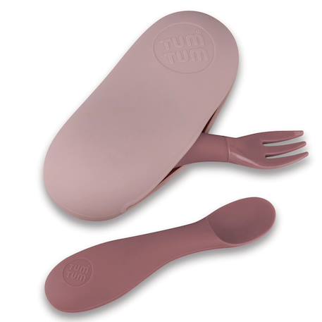Set de couverts en silicone rose Rose 2 - vertbaudet enfant 