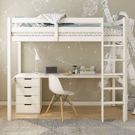 Lit mezzanine pin massif  arthur Blanc+Blanc-bois 4 - vertbaudet enfant 