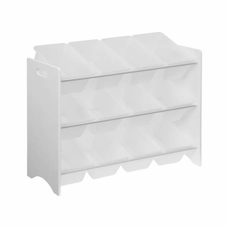 Meuble de rangement jouet avec 12 casiers, tobias, l 84 x p 29,5 x h 60cm Blanc+Naturel 2 - vertbaudet enfant 