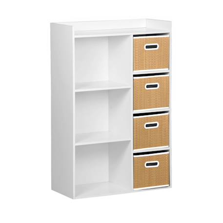 Meuble de rangement pour enfant pratique avec 7 compartiments et 4 paniers en fibre végétale Naturel 2 - vertbaudet enfant 