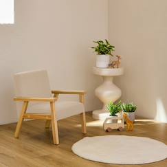 Chambre et rangement-Fauteuil scandinave enfant velours côtelé et bois d'hévéa isak l 47 x p 43,5 x h 50cm