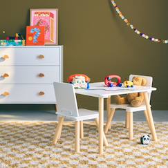 Chambre et rangement-Table carrée enfant bois de pin 2 assises - judith
