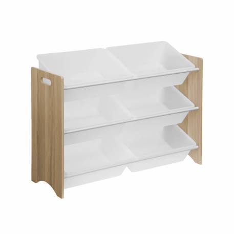 Meuble de rangement jouet avec 6 casiers, tobias, l 84 x p 29,5 x h 60cm Naturel 2 - vertbaudet enfant 