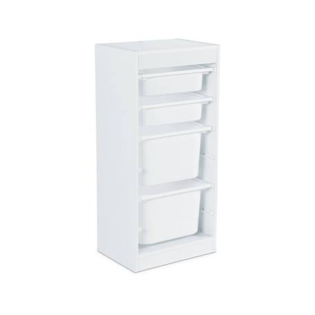 Meuble de rangement enfant 4 bacs de rangement Blanc+Naturel 2 - vertbaudet enfant 