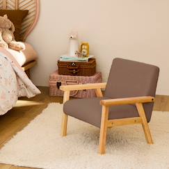 Chambre et rangement-Fauteuil scandinave en bouclette et bois enfant isak l 47 x p 43,5 x h 50cm
