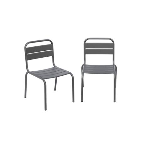 Lot de 2 chaises en métal pour enfant Anthracite+Jaune+Kaki 2 - vertbaudet enfant 