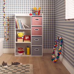 Chambre et rangement-Meuble de rangement pour enfant pratique avec 7 compartiments et 4 paniers en velours