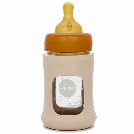Biberon en verre avec housse de protection - sand - 150 ml Beige 1 - vertbaudet enfant 