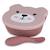 Bol à ventouse en silicone + cuillère - ourson rose Rose 1 - vertbaudet enfant 