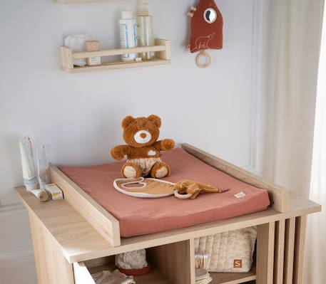 Chambre bébé complète, lit et commode à langer avec claustra - tokyo Blanc/marron+Rouge/marron+Vert/marron 18 - vertbaudet enfant 