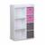 Meuble de rangement pour enfant, blanc - camille - avec 7 compartiments et 4 paniers Bleu+Rose 8 - vertbaudet enfant 