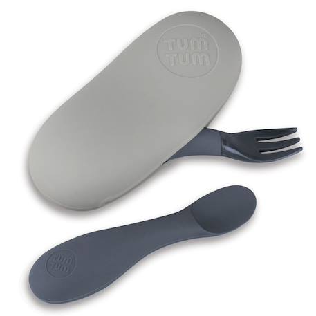 Set de couverts en silicone gris Gris 2 - vertbaudet enfant 