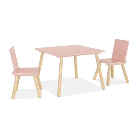 Table carrée enfant bois de pin 2 assises - judith Blanc+Rose+Vert+Vert olive 8 - vertbaudet enfant 