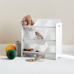 Chambre et rangement-Meuble de rangement pour enfant avec 9 casiers - tobias - mdf décor bois naturel, 64x295x60cm