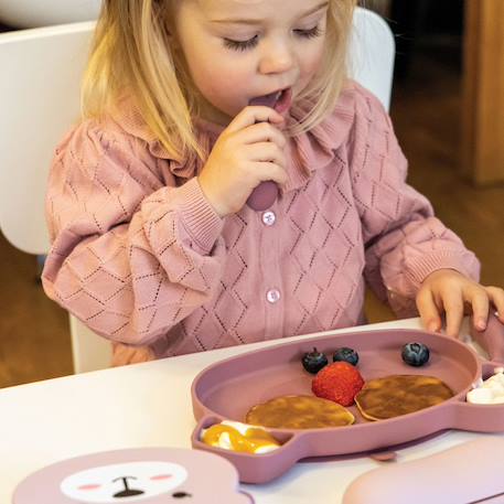 Assiette + bol ventousés en silicone - ourson rose Rose 2 - vertbaudet enfant 