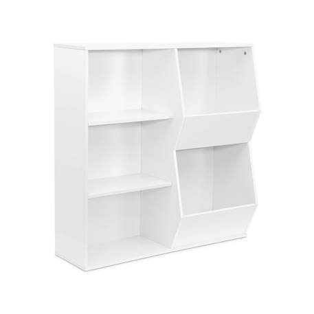 Meuble de rangement enfant, 3 étagères et 2 espaces de rangement Blanc+Rose+Vert 2 - vertbaudet enfant 