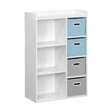 Meuble de rangement pour enfant pratique avec 7 compartiments et 4 paniers en velours Bleu+Rose+Vert 2 - vertbaudet enfant 