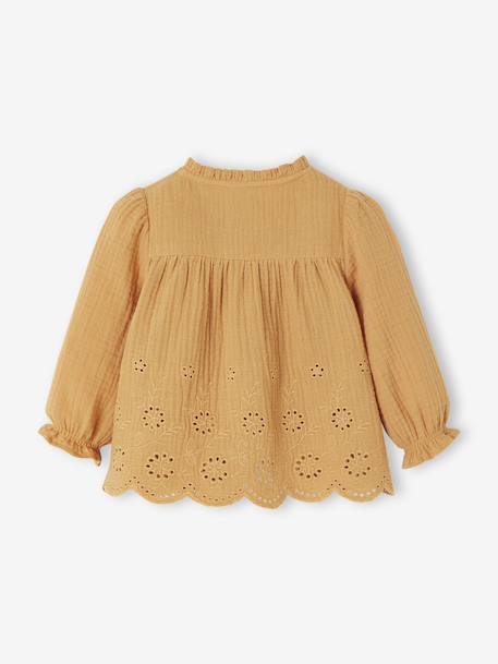 Blouse brodée bébé ocre 2 - vertbaudet enfant 