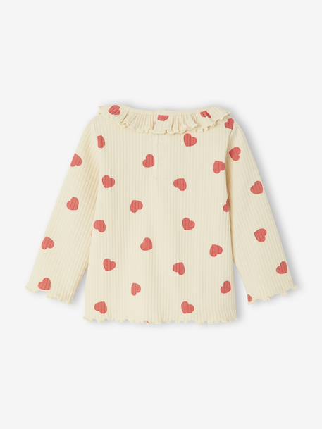 T-shirt bébé imprimé de petits coeurs vanille 4 - vertbaudet enfant 