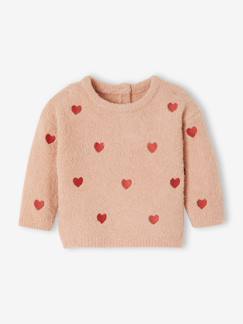 -Pull bébé brodé petits coeurs