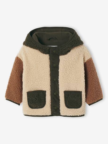 Manteau bébé en sherpa à capuche sable 3 - vertbaudet enfant 