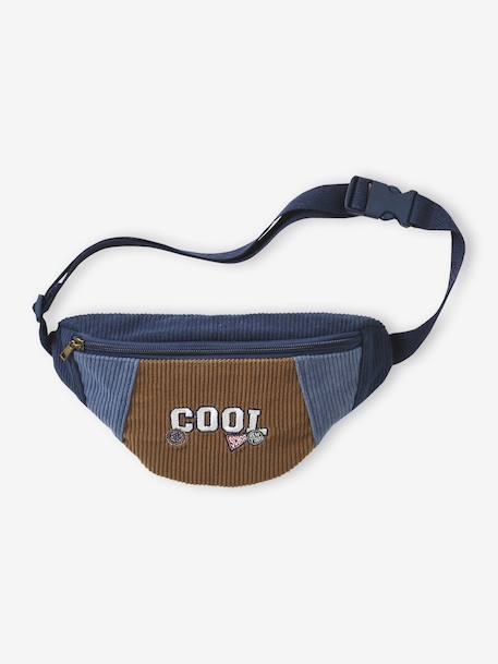 Sac banane « Cool school » garçon en velours bleu nuit 2 - vertbaudet enfant 