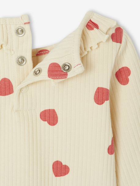 T-shirt bébé imprimé de petits coeurs vanille 3 - vertbaudet enfant 