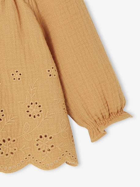 Blouse brodée bébé ocre 3 - vertbaudet enfant 