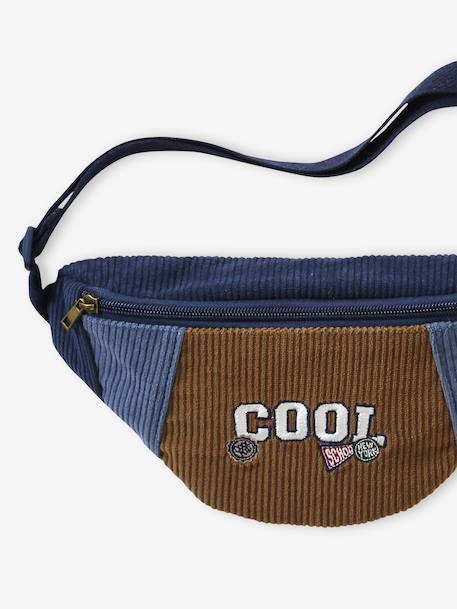 Sac banane « Cool school » garçon en velours bleu nuit 3 - vertbaudet enfant 