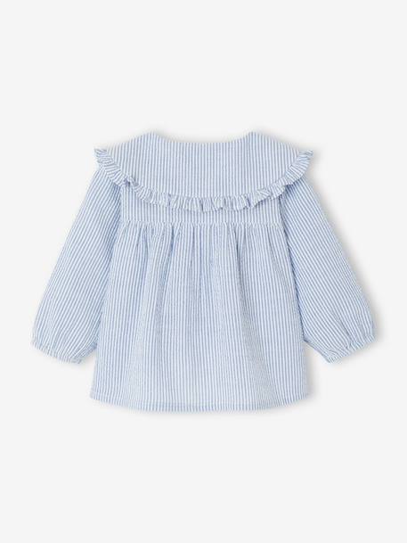 Blouse rayée bébé en seersucker rayé bleu 5 - vertbaudet enfant 