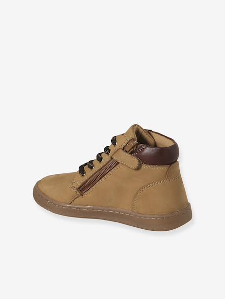 Boots enfant garçon cuir zippées et lacets beige 3 - vertbaudet enfant 