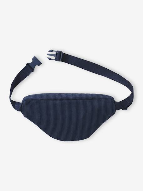 Sac banane « Cool school » garçon en velours bleu nuit 4 - vertbaudet enfant 