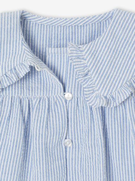 Blouse rayée bébé en seersucker rayé bleu 6 - vertbaudet enfant 