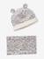 Ensemble bonnet et snood bébé imprimé fleuri doublé sherpa rose imprimé 1 - vertbaudet enfant 
