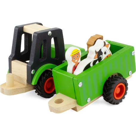 Tracteur et remorque vert Vert 3 - vertbaudet enfant 