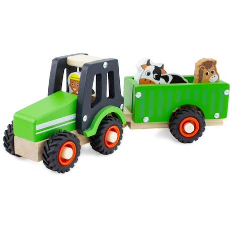 Tracteur et remorque vert Vert 1 - vertbaudet enfant 