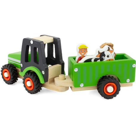 Tracteur et remorque vert Vert 4 - vertbaudet enfant 