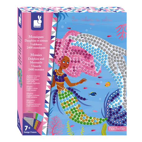 Mosaïques dauphins et sirènes Bleu 1 - vertbaudet enfant 